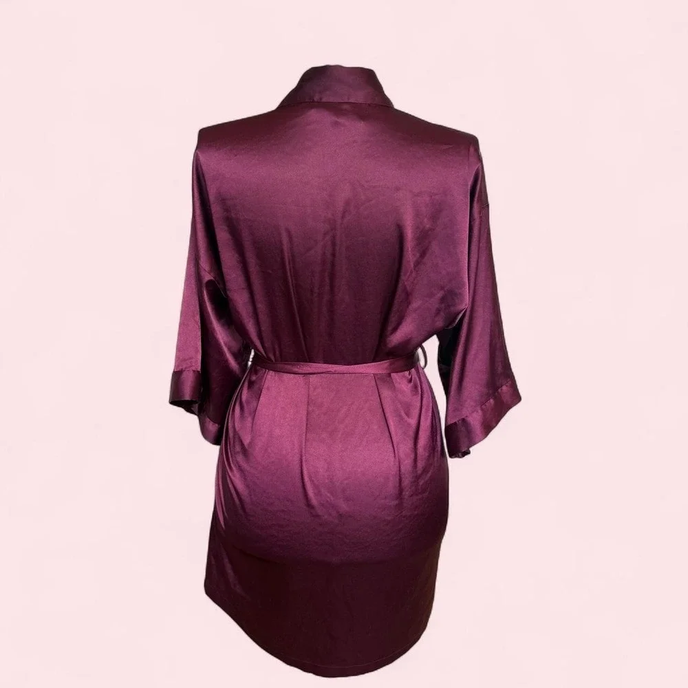 Victoria's Secret plum dark purple satin robe
